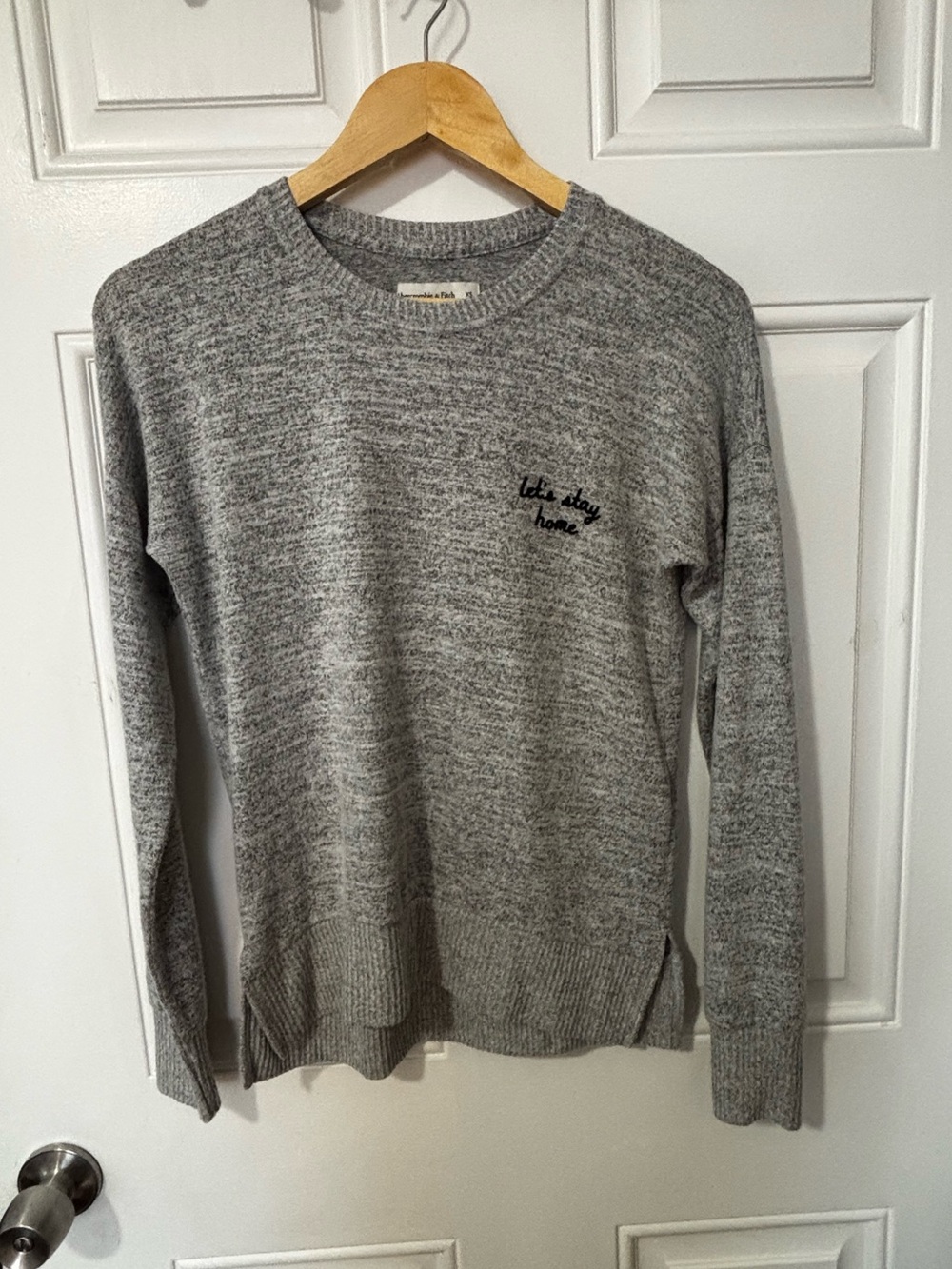 Abercrombie & fitch grey “let’s stay home” oversized shirt cozy XS loungewear